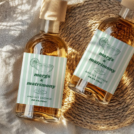 Margs & Matrimony Retro Bachelorette Vrijgezellenf Likeurfles Etiket