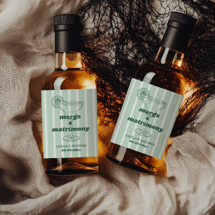 Margs & Matrimony Retro Bachelorette Vrijgezellenf Likeurfles Etiket