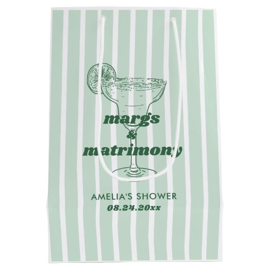 Margs & Matrimony Retro Bachelorette Vrijgezellenf Medium Cadeauzakje (Achterkant)