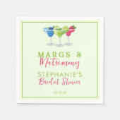 Margs & Matrimony Retro Limegroene Bruiloftsontvan Servet (Voorkant)