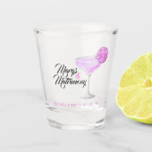 Margs & Matrimony Roze Margarita Bruiloft Shot Glas (Voorkant)