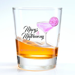 Margs & Matrimony Roze Margarita Bruiloft Shot Glas