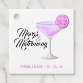 Margs & Matrimony Roze Margarita Bruiloftsfeest Bedankjes Labels (Voorkant)