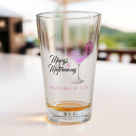 Margs & Matrimony Roze Margarita Bruiloftsfeest Glas