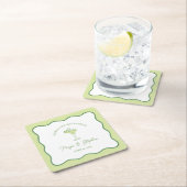 "Margs & Matrimony" Simple Lime Margarita Wedding Kartonnen Onderzetters (Insitu)