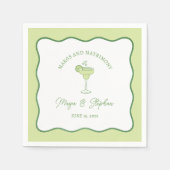 "Margs & Matrimony" Simple Lime Margarita Wedding Servet (Voorkant)
