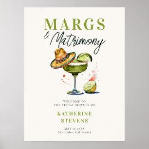 Margs Matrimony Sombrero Vrijgezellenfeest Welkom Poster