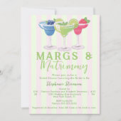 Margs & Matrimony Strepen QR Code Bruidsfeest Kaart (Voorkant)