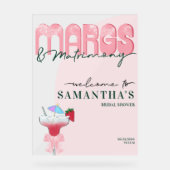 Margs Matrimony Tequila Bach Bruidsfeest Verwelkom Acryl Bord (Voorkant)