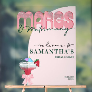 Margs Matrimony Tequila Bach Bruidsfeest Verwelkom Acryl Bord