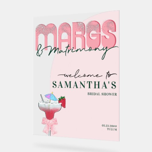 Margs Matrimony Tequila Bach Bruidsmeisjesfeest Ve Acryl Bord (Hoek)