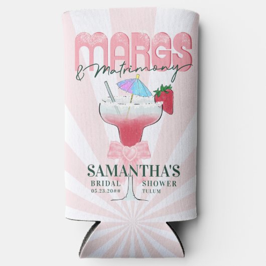 Margs Matrimony Tequila Bruidsfeest Afscheid Als M Seltzer Blikjeskoeler (Voorkant)