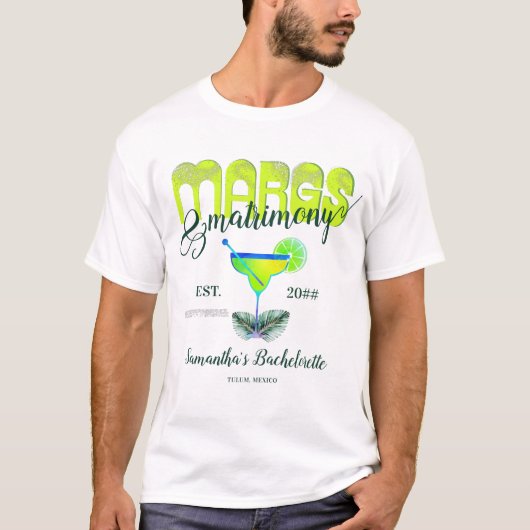 Margs Matrimony Tequila Bruidsfeest Afscheid Van D T-shirt (Voorkant)