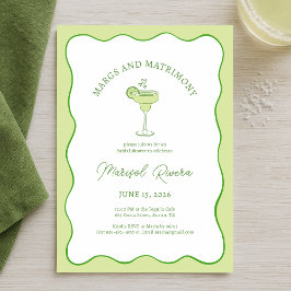 "Margs & Matrimony" Tequila Lime Bridal Shower Kaart