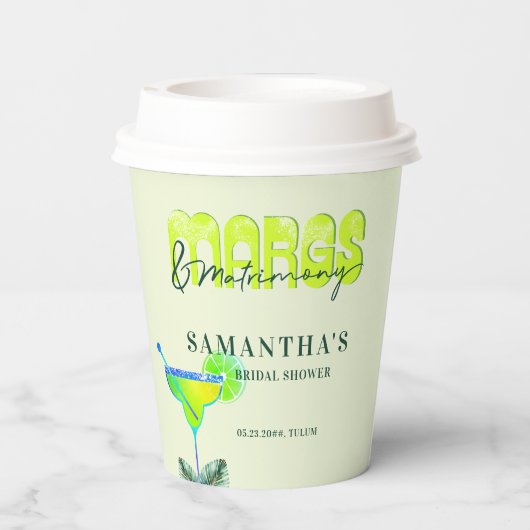 Margs Matrimony Tequila Vrijgezellenfeest Bach Wel Papieren Bekers (Achterkant)