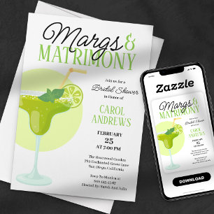Margs & Matrimony Tropisch Groen Bruidsfeest Kaart