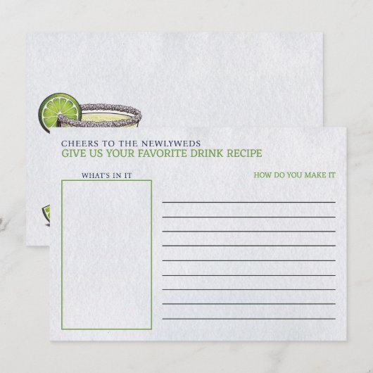 Margs & Matrimony Vrijgezellenfeest Drink Recept Informatiekaartje (Voorkant / Achterkant)