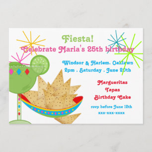 Margueritas en Tapas Birthday Party Kaart