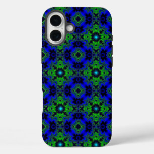 Marguerite, Daisies bloemen blauw groen zwart iPhone 16 Plus Hoesje