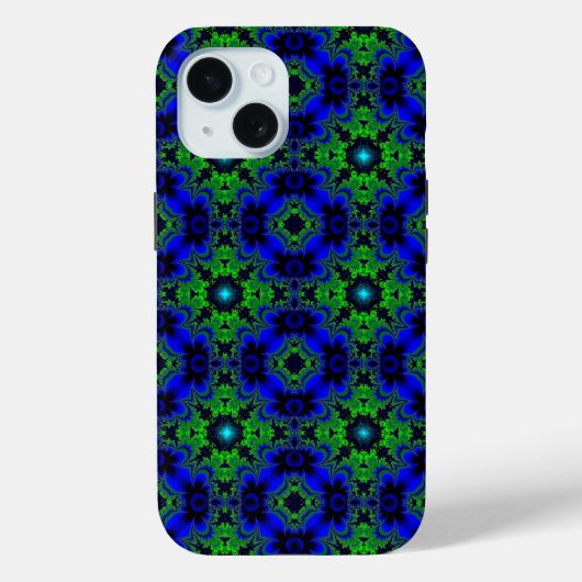 Marguerite, Daisies bloemen blauw groen zwart Case-Mate iPhone Case (Achterkant)
