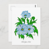 Marguerite, Daisies Flowers in retro-stijl Briefkaart (Voorkant / Achterkant)