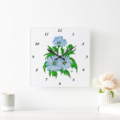 Marguerite, Daisies Flowers in retro-stijl Vierkante Klok (Huis)