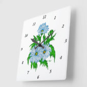 Marguerite, Daisies Flowers in retro-stijl Vierkante Klok (Hoek)