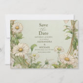 Marguerite Daisy Dusty Wedding Save The Date (Voorkant)
