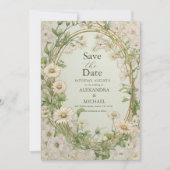 Marguerite Daisy Dusty Wedding Save The Date (Voorkant)