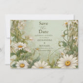Marguerite Daisy Dusty Wedding Save The Date (Voorkant)