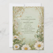 Marguerite Daisy Stof Bruiloft Kaart (Voorkant)