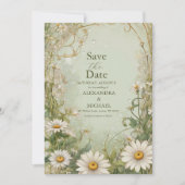 Marguerite Daisy Stof Bruiloft Save The Date (Voorkant)