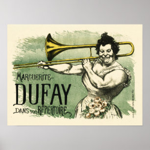 MARGUERITE DUFAY Franse trombonist theater Poster