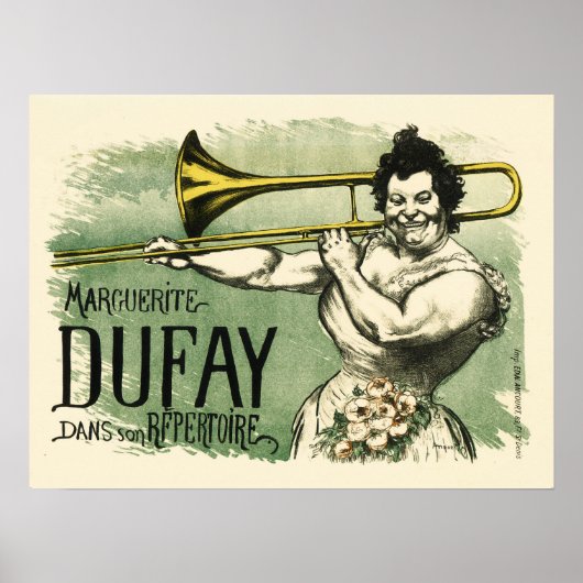 MARGUERITE DUFAY Franse  trombonist theater Poster (Voorkant)