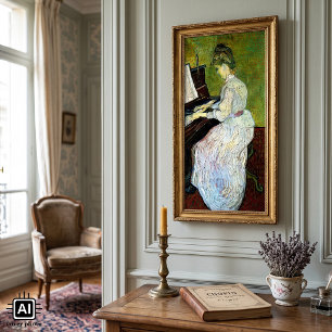 Marguerite Gachet aan de piano door Vincent van Go Poster