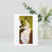 Marguerite Gachet bij de Piano, Vincent van Gogh Briefkaart (Staand voorkant)
