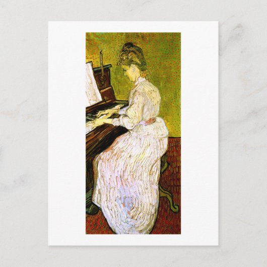 Marguerite Gachet bij de Piano, Vincent van Gogh Briefkaart (Voorkant)
