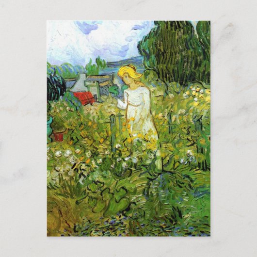 Marguerite Gachet in de tuin door Vincent van Gogh Briefkaart (Voorkant)