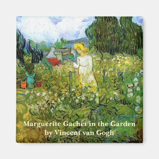 Marguerite Gachet in de tuin door Vincent van Gogh Magneet (Voorkant)