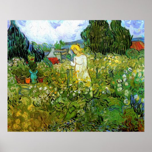 Marguerite Gachet in de tuin door Vincent van Gogh Poster (Voorkant)