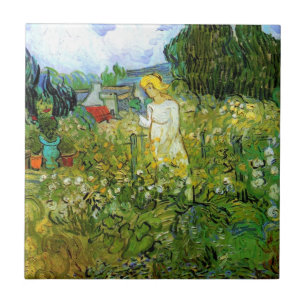 Marguerite Gachet in de tuin door Vincent van Gogh Tegeltje