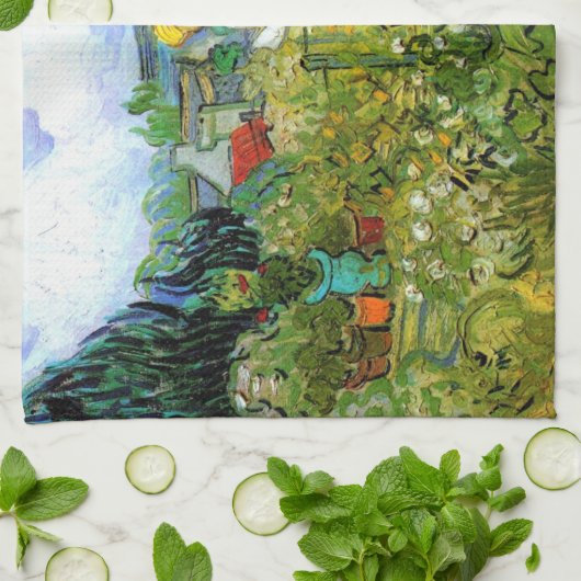 Marguerite Gachet in de tuin door Vincent van Gogh Theedoek (Gevouwen)