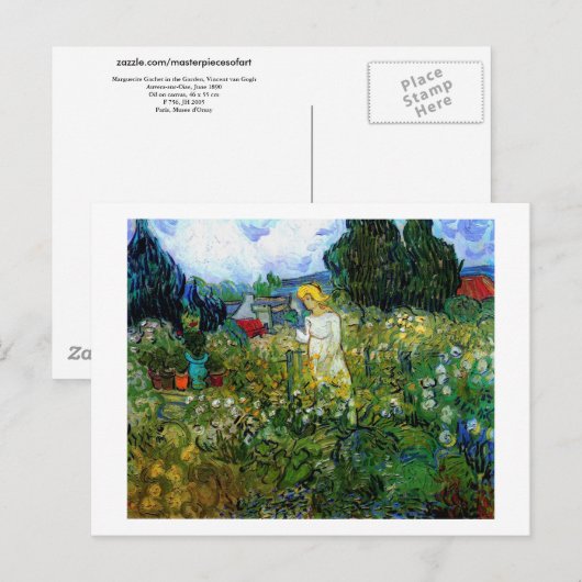 Marguerite Gachet in Garden Van Gogh Fine Art Briefkaart (Voorkant / Achterkant)