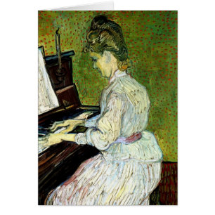 Marguerite Gachet in Piano door Vincent van Gogh