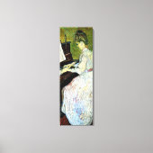 Marguerite Gachet in Piano door Vincent van Gogh Canvas Afdruk (Voorkant)