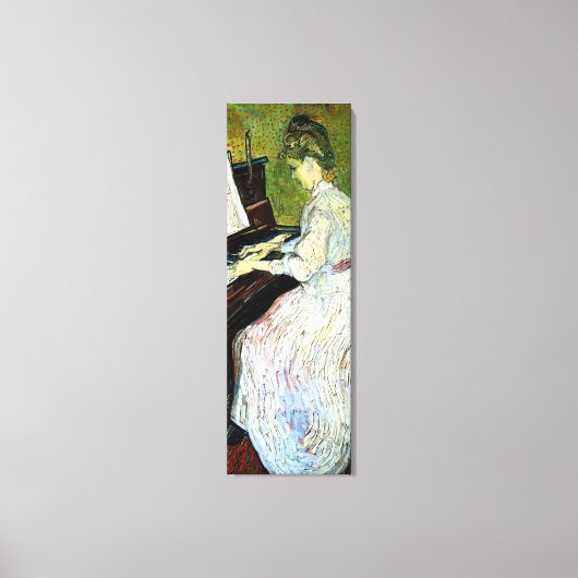 Marguerite Gachet in Piano door Vincent van Gogh Canvas Afdruk (Voorkant)