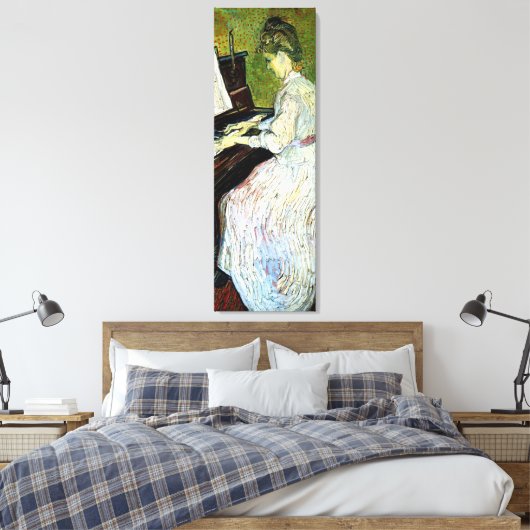 Marguerite Gachet in Piano door Vincent van Gogh Canvas Afdruk (Insitu (Slaapkamer))