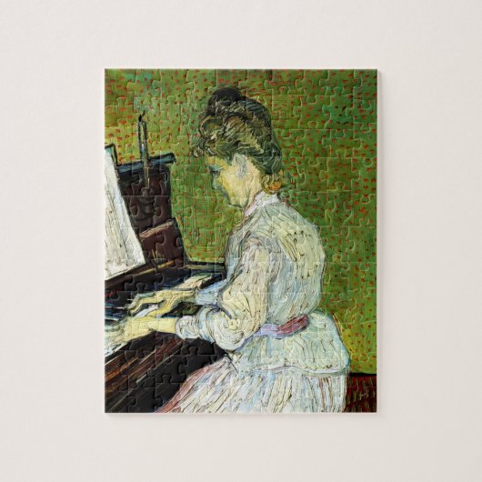 Marguerite Gachet in Piano door Vincent van Gogh Legpuzzel (Verticaal)