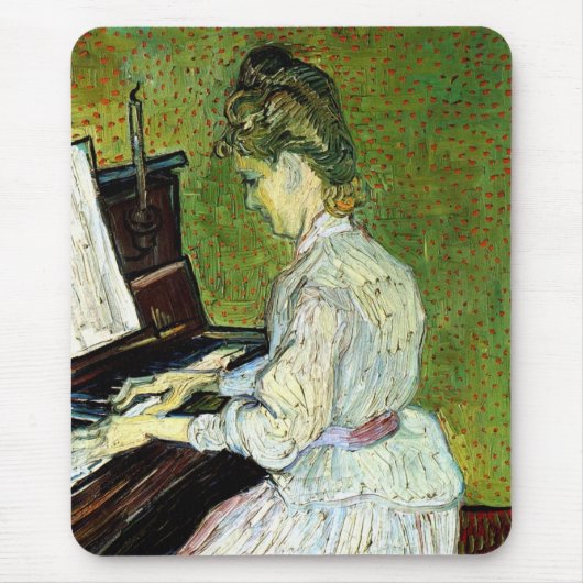 Marguerite Gachet in Piano door Vincent van Gogh Muismat (Voorkant)