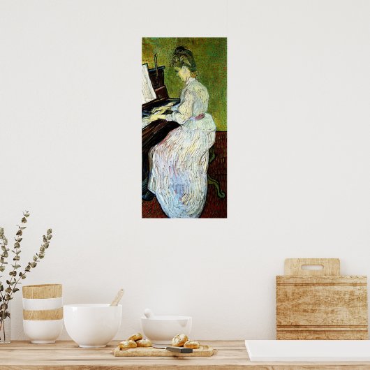 Marguerite Gachet in Piano door Vincent van Gogh Poster (Keuken)